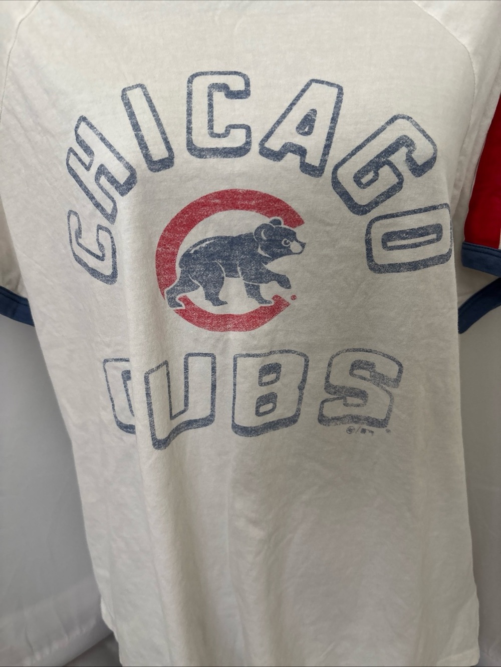 'Vintage 47 White Tee with Navy Trim - X-Large